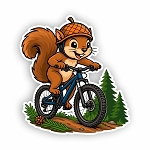 Mountain Bike Squirrel Sticker Acorn Helmet  Precision Cut Decal
